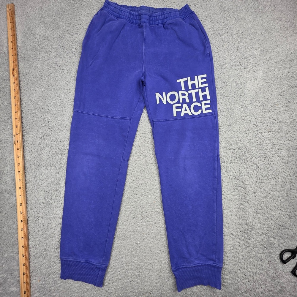 The North Face Slacker Jogger Sweatpants Kids XL 14/16 Blue Graphic Logo F22